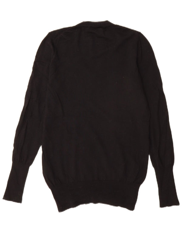 J. Crew Maglione da donna con scollo a V UK 12 Lana merino nera media