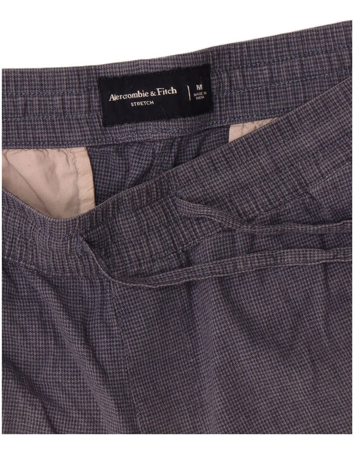 Pantaloncini chino da donna Abercrombie & Fitch medi W32 blu navy pied de poule