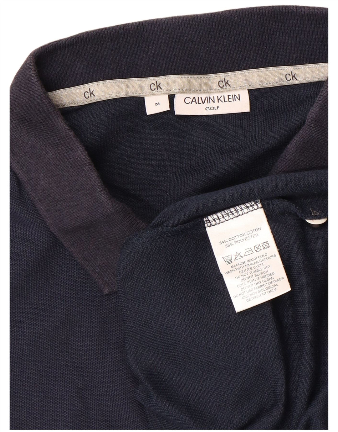 CALVIN KLEIN Polo da uomo in cotone medio blu navy