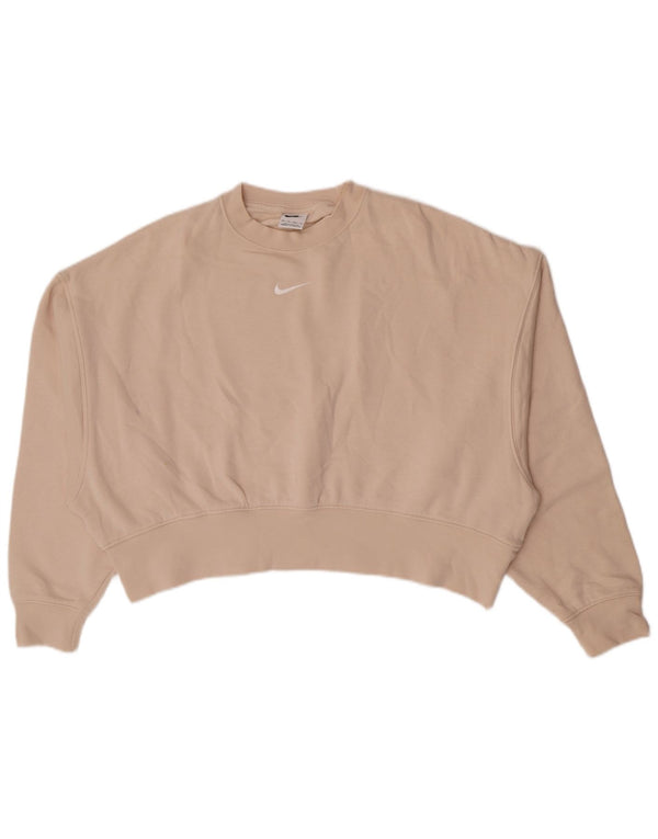 Felpa oversize da donna Nike Jumper UK 6 XS Beige Cotton