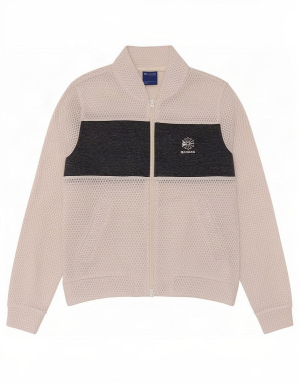 Giacca da tuta da donna Reebok UK 4/6 XS Poliestere color block bianco