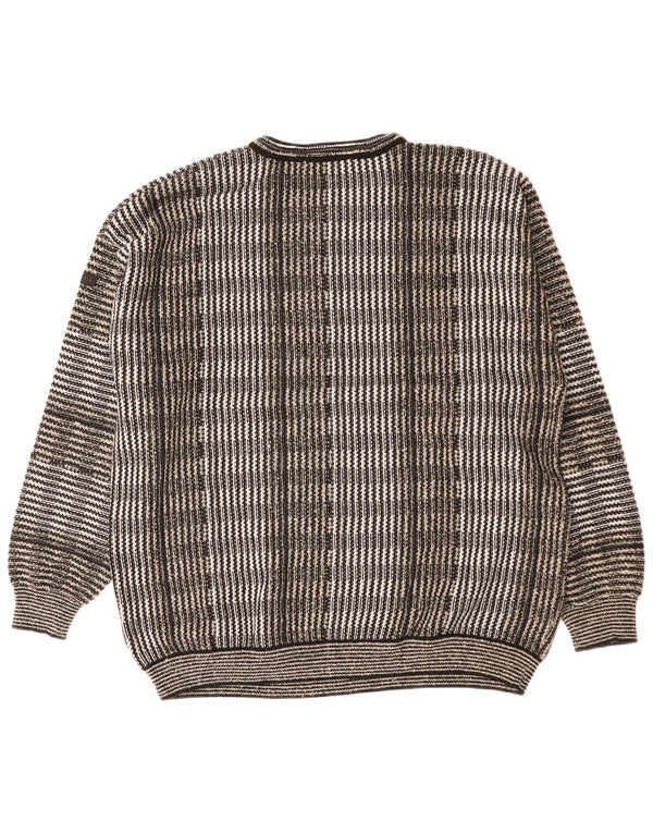 Maglione maglione girocollo da uomo Bueckle IT 56 2XL Poliacrilico a righe grigie