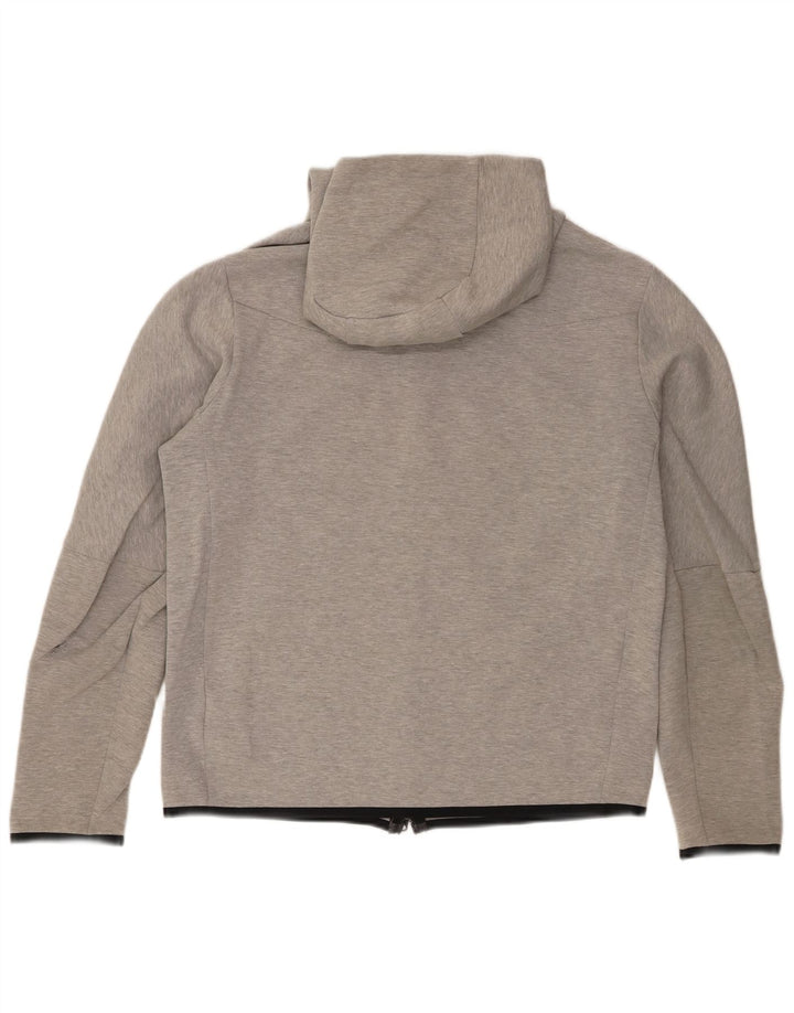 Felpa con cappuccio e zip Nike da uomo in cotone screziato grigio medio