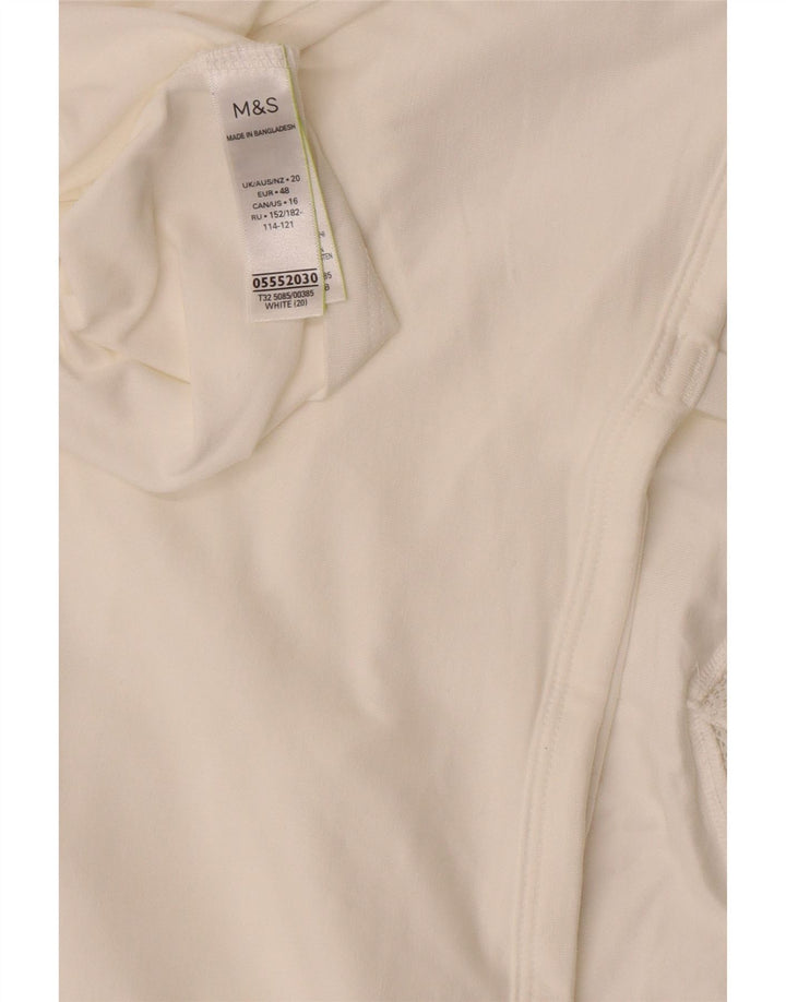 Canottiera corta Marks & Spencer da donna UK 20 2XL cotone bianco