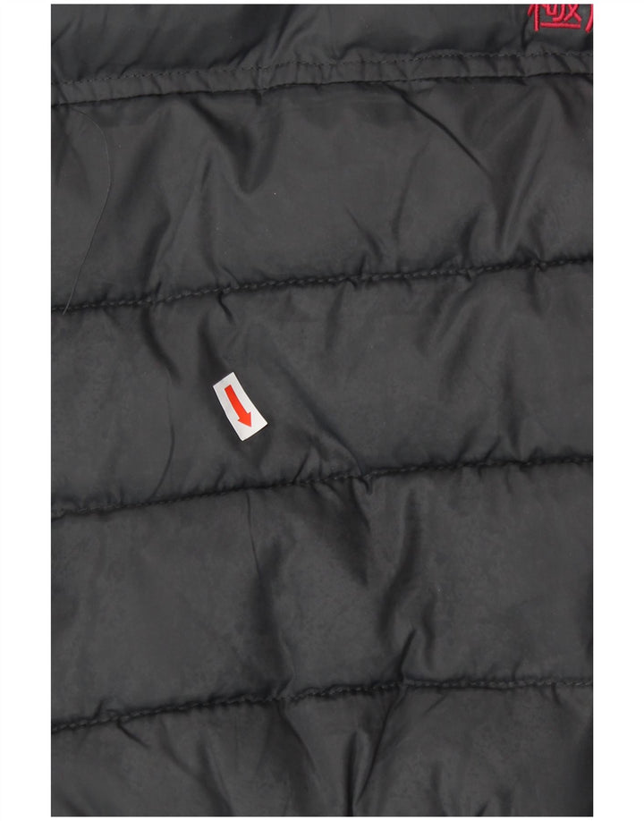 Gilet imbottito con cappuccio da donna SUPERDRY UK 14 Poliestere grigio medio