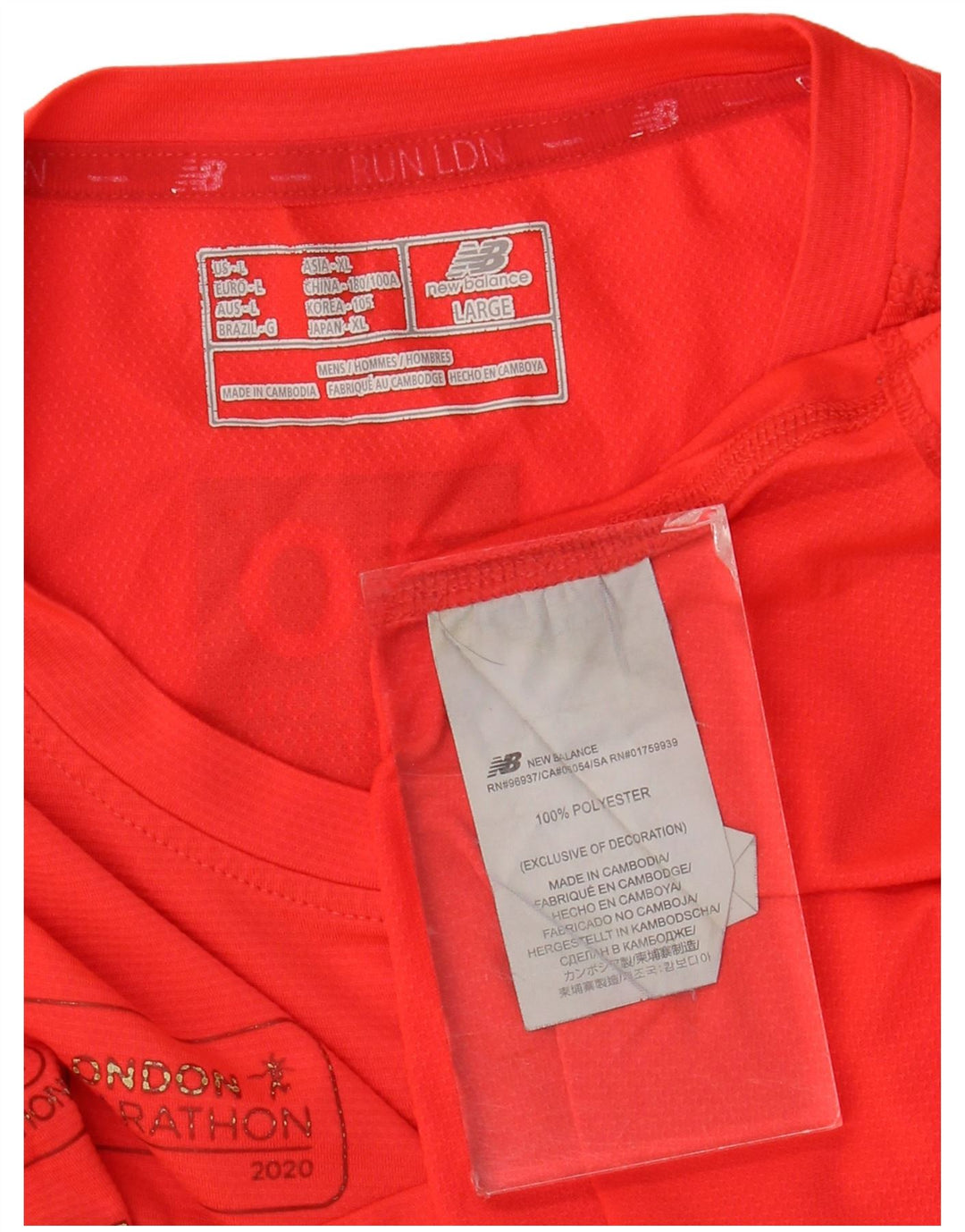 T-shirt grafica da uomo New Balance Top grande rosso in poliestere