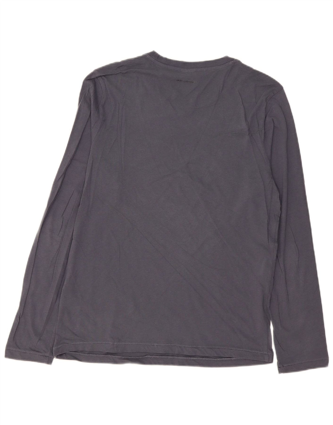 Hugo Boss Top grafico da uomo a maniche lunghe in cotone grigio grande