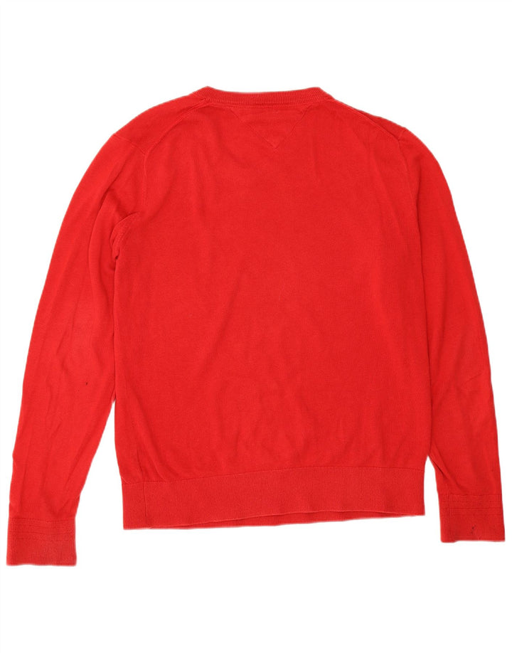 Maglione maglione con scollo a V da uomo Tommy Hilfiger piccolo rosso