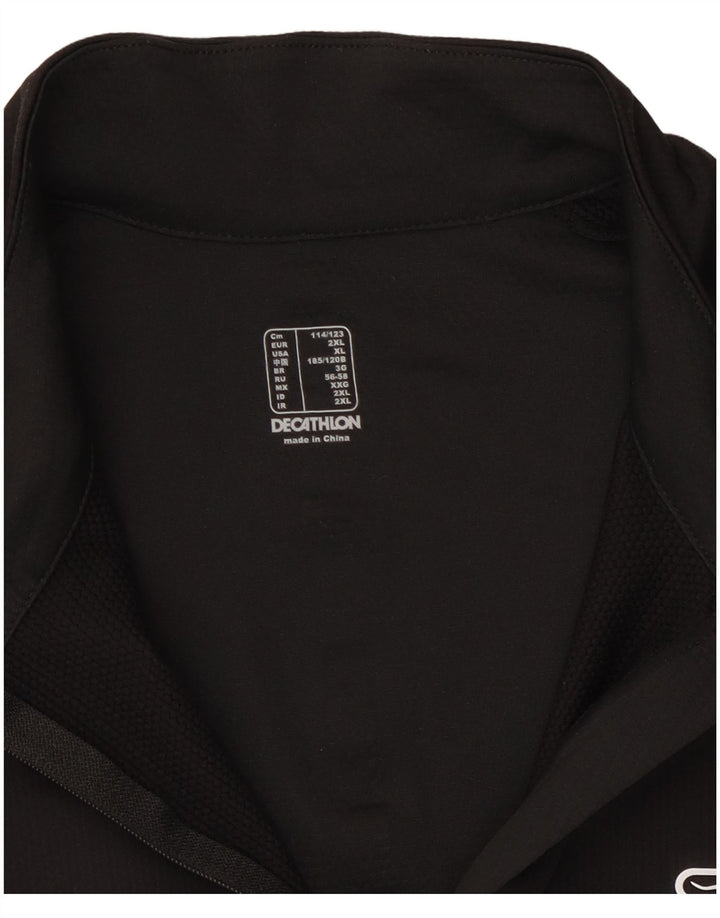 Decathlon - Tuta da uomo pullover con zip e collo, XL, colore nero