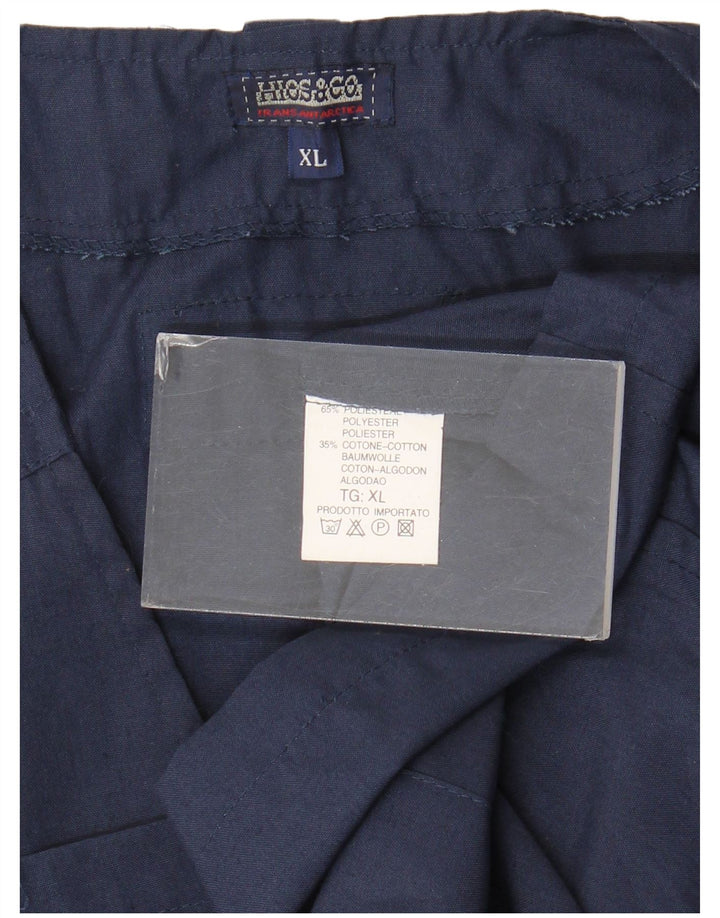 Gilet utility da uomo vintage UK 42 XL poliestere blu navy