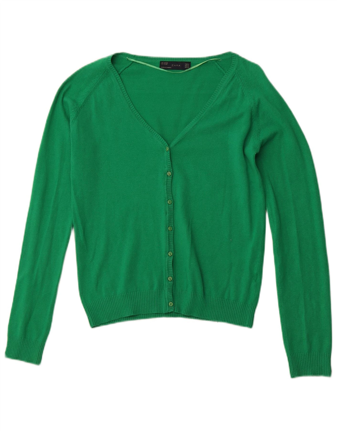Maglione Cardigan da Donna ZARA UK 18 XL Cotone Verde
