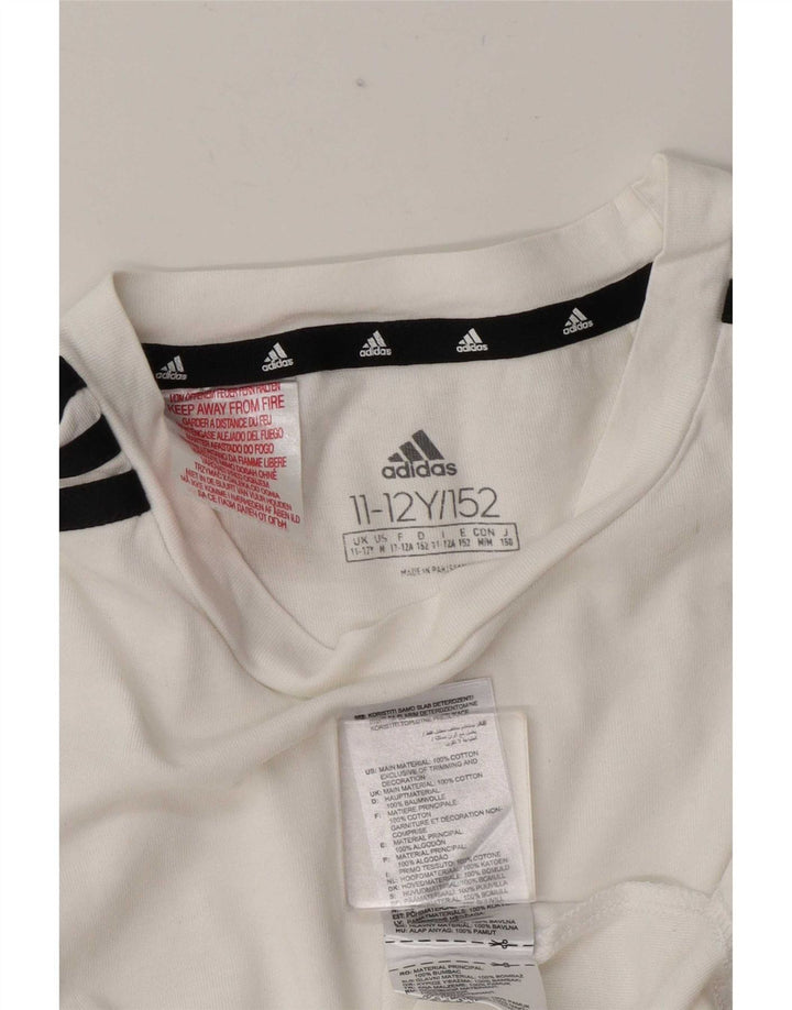 T-shirt Adidas da ragazzo Top 11-12 anni in cotone bianco