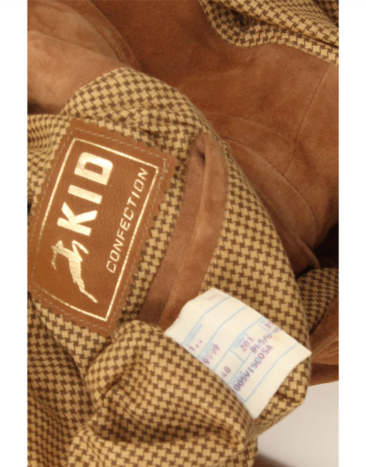 Giacca vintage da donna in pelle scamosciata IT 48 XL in pelle beige