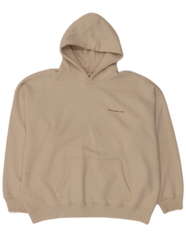 Maglione con cappuccio da uomo Abercrombie & Fitch XL in cotone beige