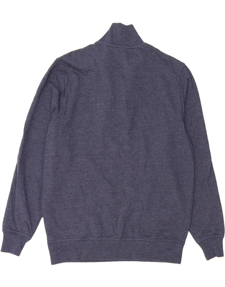DOCKERS Mens Zip Neck Sweatshirt Jumper Medium Navy Blue Cotton Vintage Dockers and Second-Hand Dockers from Messina Hembry 