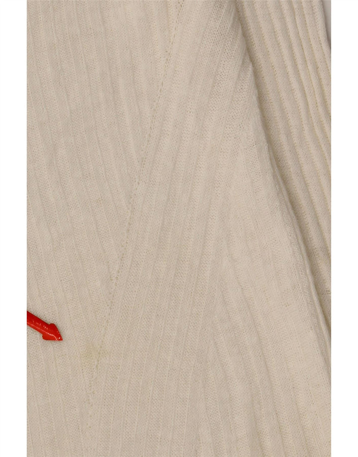 Maglione cardigan da donna Massimo Dutti UK 10 piccolo lino bianco