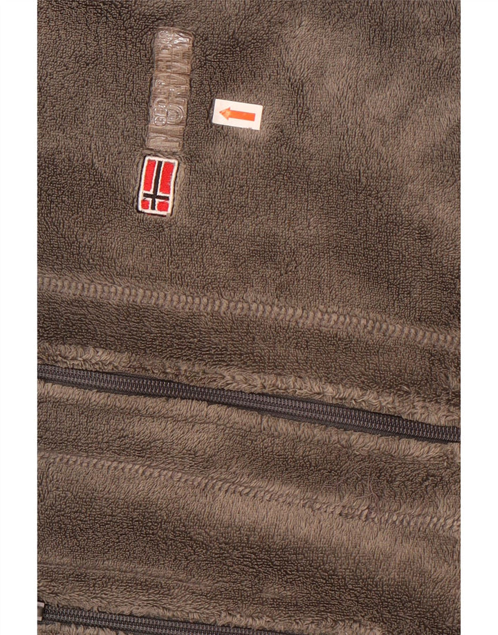 Giacca in pile da uomo norvegese UK 38 Sport in poliestere color block grigio medio