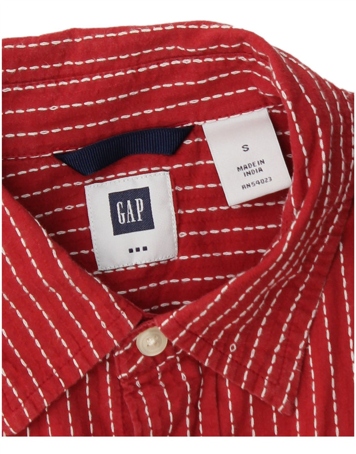 Camicia Gap da uomo a maniche corte piccola in cotone a righe rosse