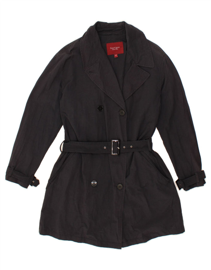 HENRY COTTONS Womens Trench Coat IT 44 Medium Navy Blue Vintage Henry Cottons and Second-Hand Henry Cottons from Messina Hembry 