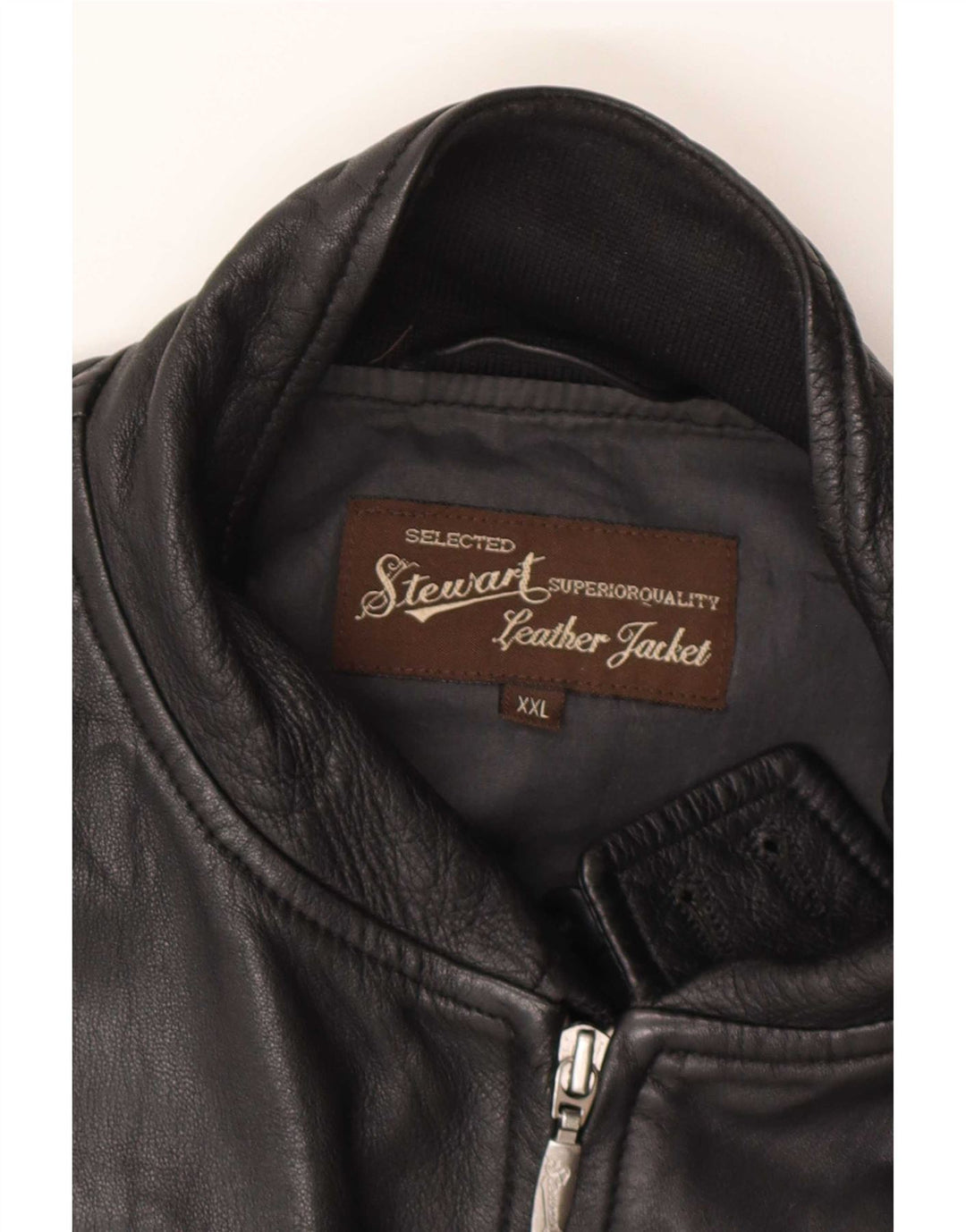 Giacca bomber in pelle da donna Stewart UK 20 2XL Biker in pelle nera