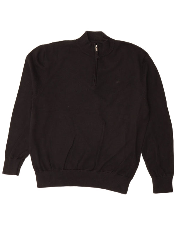 Maglione maglione con zip da uomo Jack Wills XL in cotone nero