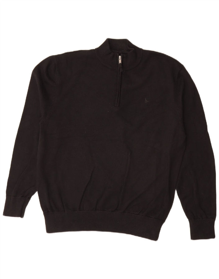 Maglione maglione con zip da uomo Jack Wills XL in cotone nero