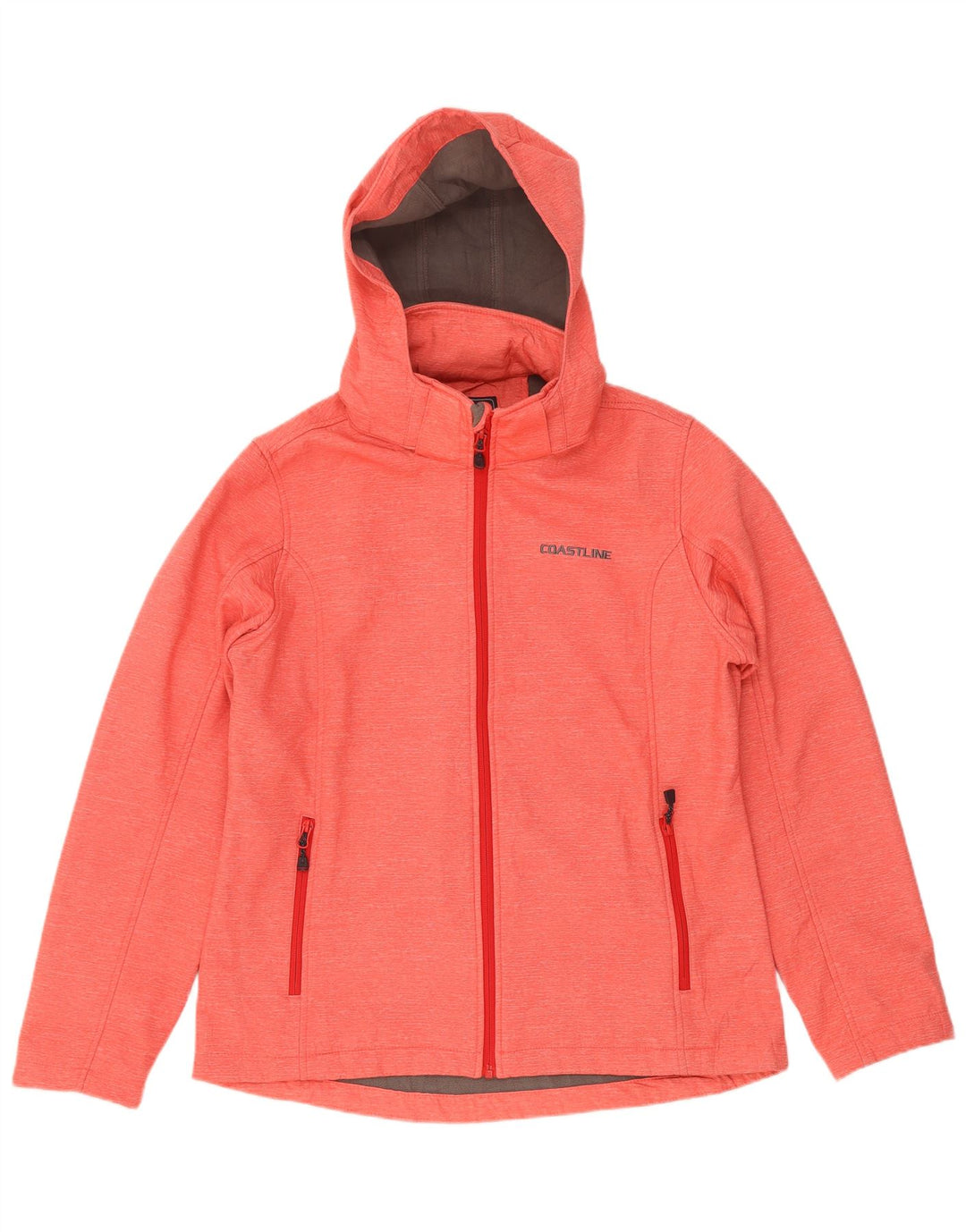 Giacca a vento con cappuccio da donna Coast EU 42 grande poliestere screziato rosso