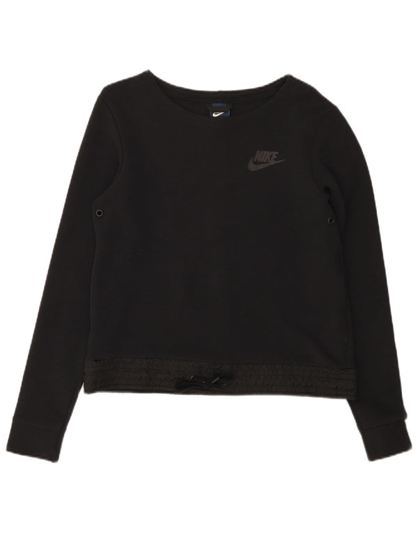 Felpa corta da donna Nike UK 10 piccola in cotone nero