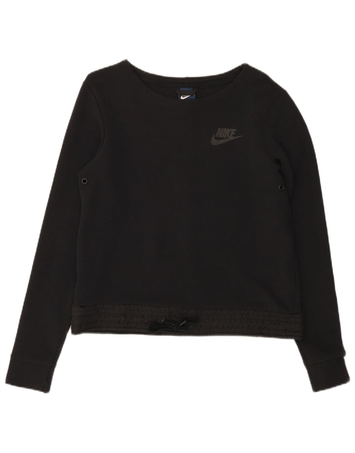 Felpa corta da donna Nike UK 10 piccola in cotone nero