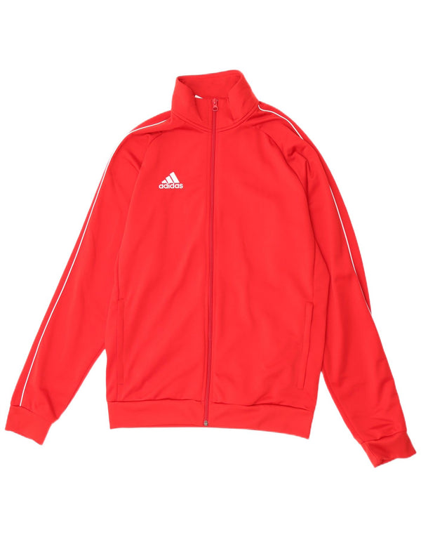 Giacca superiore della tuta da uomo Adidas in poliestere rosso medio