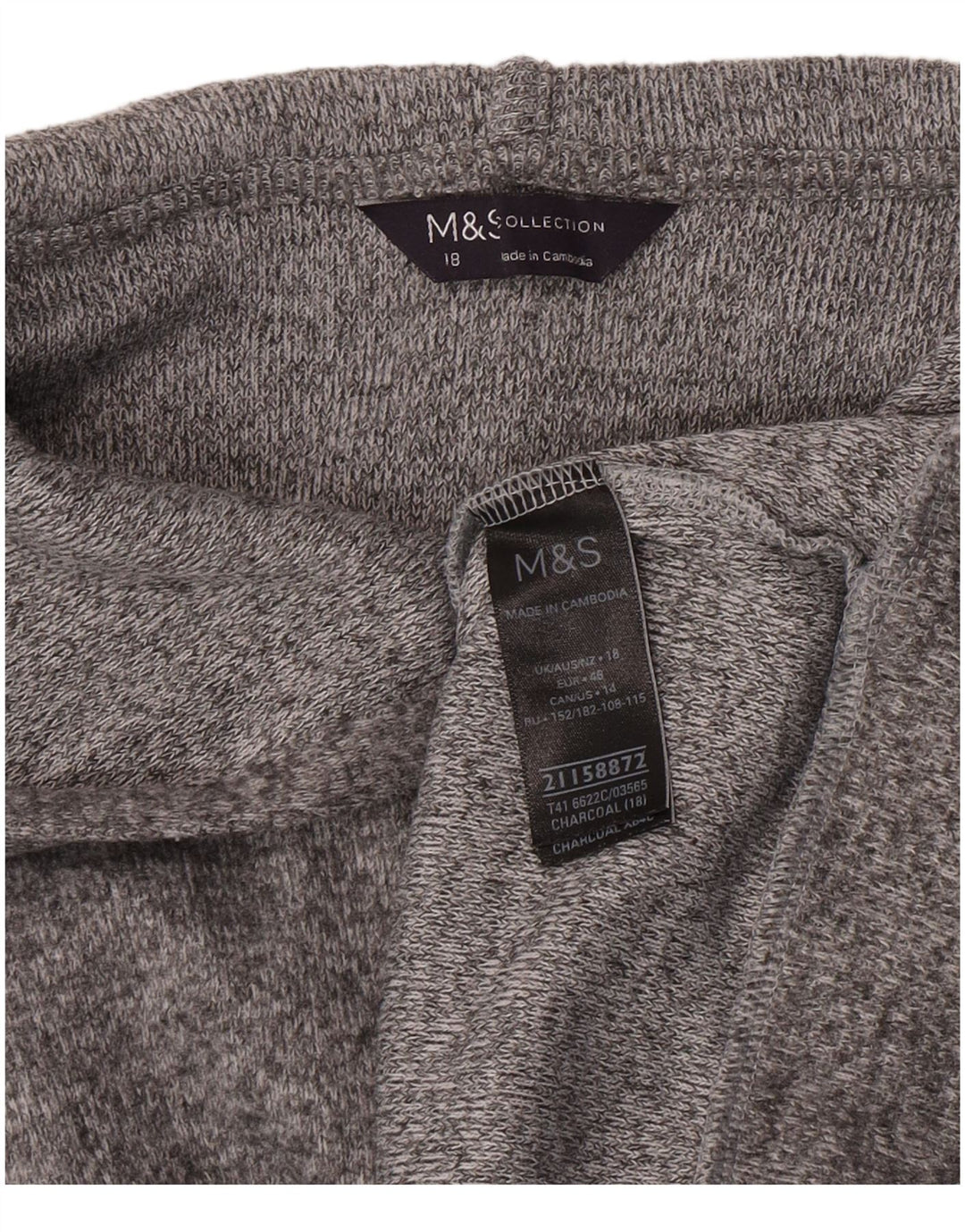 Maglione oversize con cappuccio da donna Marks & Spencer UK 18 XL grigio chiazzato