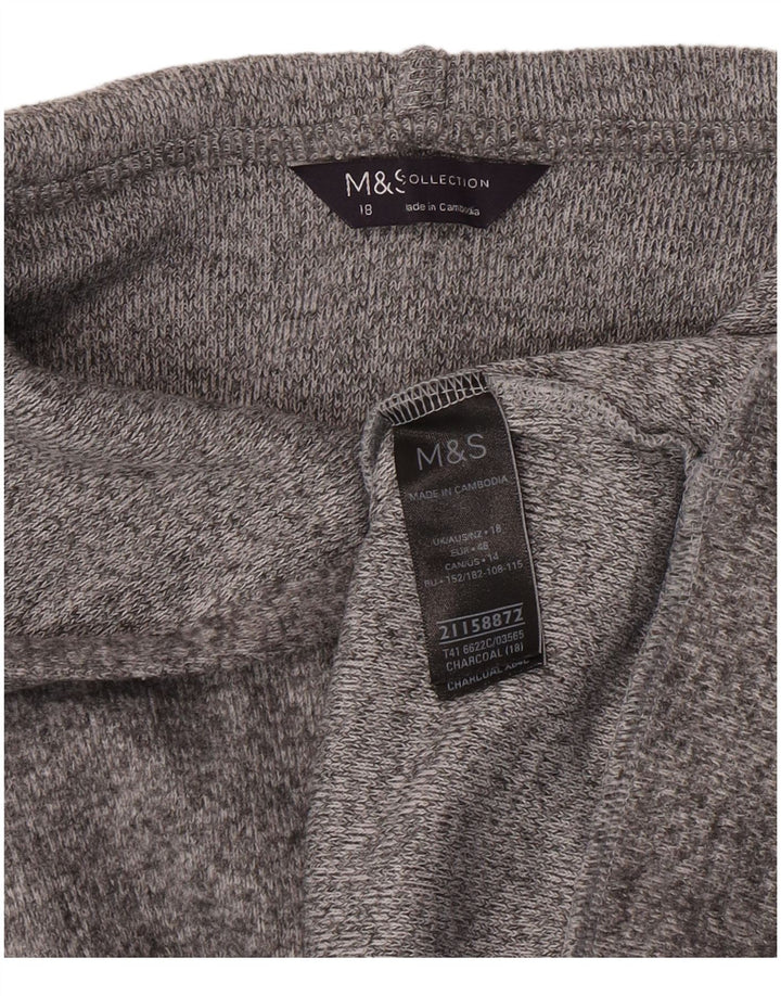 Maglione oversize con cappuccio da donna Marks & Spencer UK 18 XL grigio chiazzato