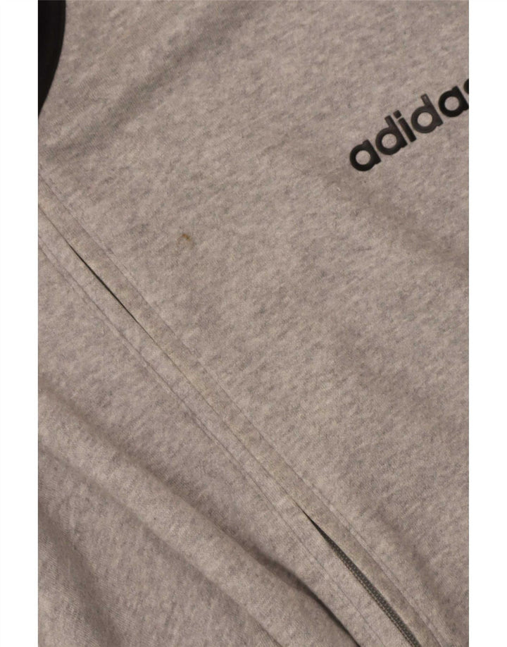 Giacca da tuta da uomo Adidas 2XL in cotone color block grigio