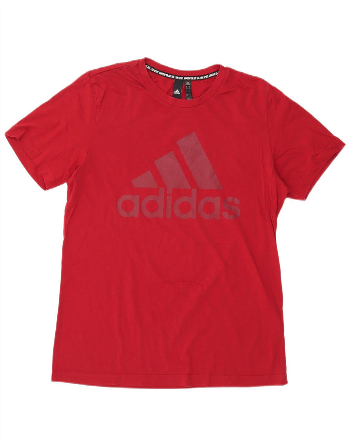 T-shirt grafica da uomo ADIDAS Top rosso medio in cotone