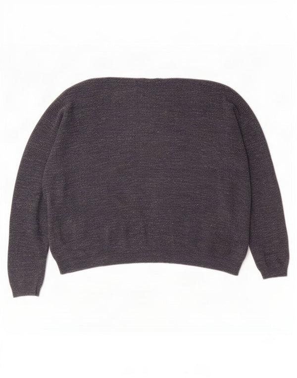 Maglione cardigan oversize da donna Marks & Spencer UK 18 XL blu screziato