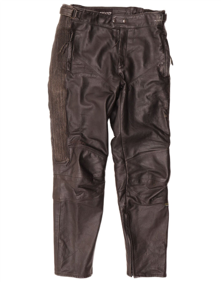Pantaloni in pelle affusolati da uomo Akito IT 46 Small W32 L32 Neri