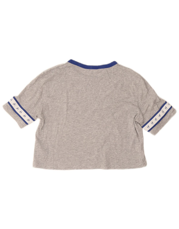 CALVIN KLEIN T-shirt corta con grafica da donna Top UK 6 XS Cotone grigio