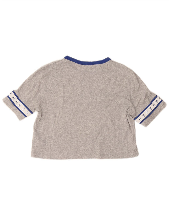 CALVIN KLEIN T-shirt corta con grafica da donna Top UK 6 XS Cotone grigio