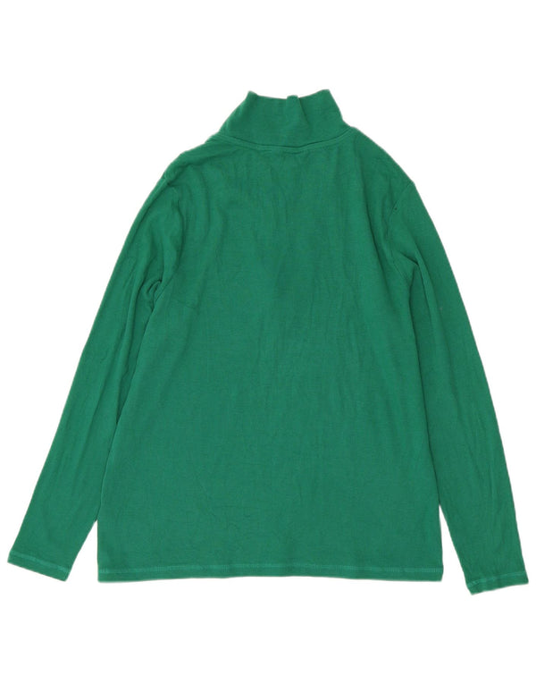 Marks & Spencer Top da donna con zip e collo a maniche lunghe UK 18 XL Cotone verde
