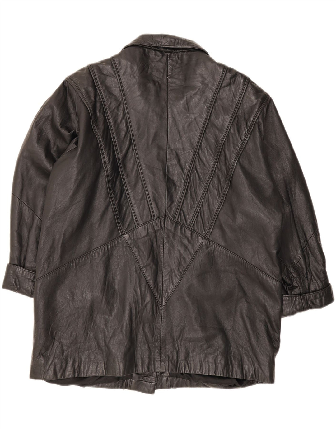 Giacca in pelle da donna vintage IT 48 XL in pelle nera