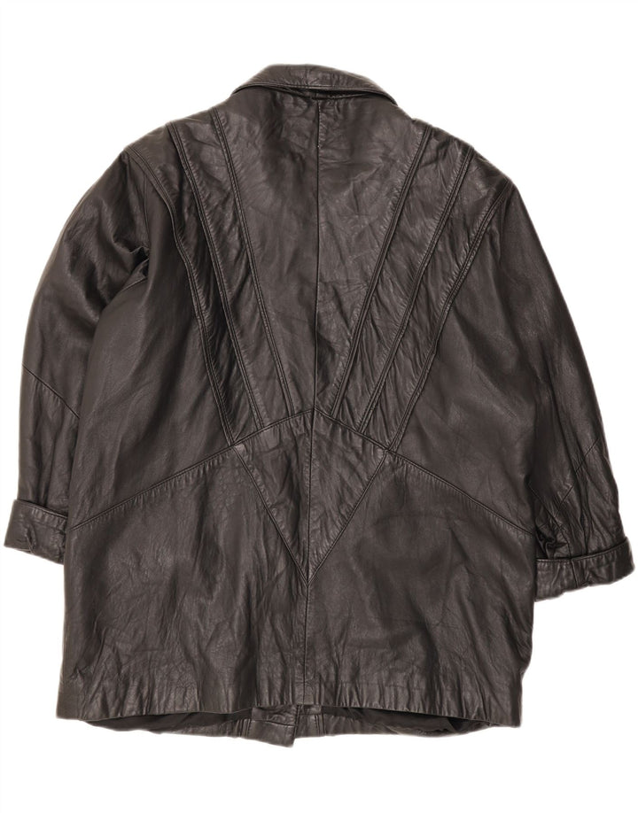 Giacca in pelle da donna vintage IT 48 XL in pelle nera