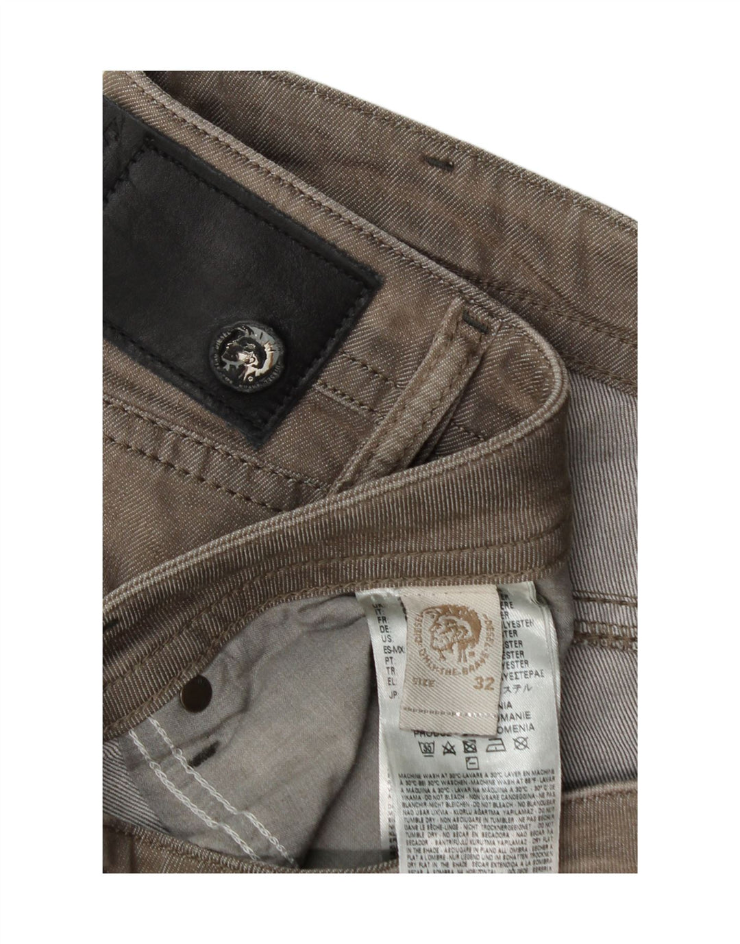 Jeans dritti da uomo Diesel W32 L32 cotone grigio