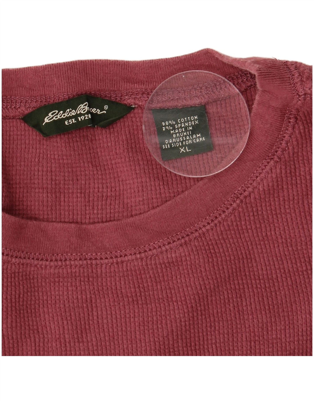 T-shirt da uomo EDDIE BAUER Top XL in cotone bordeaux