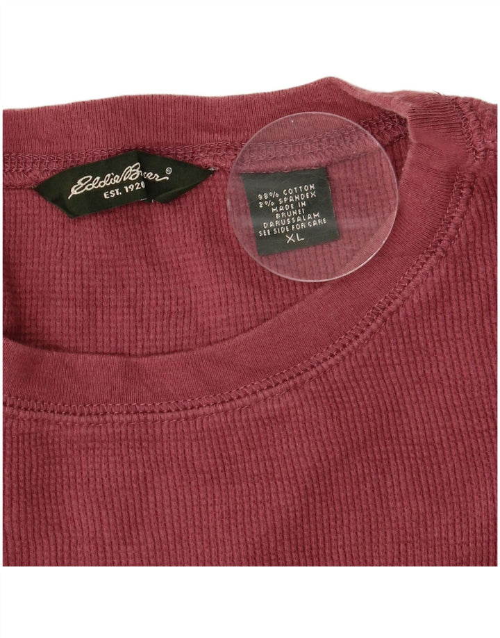 T-shirt da uomo EDDIE BAUER Top XL in cotone bordeaux