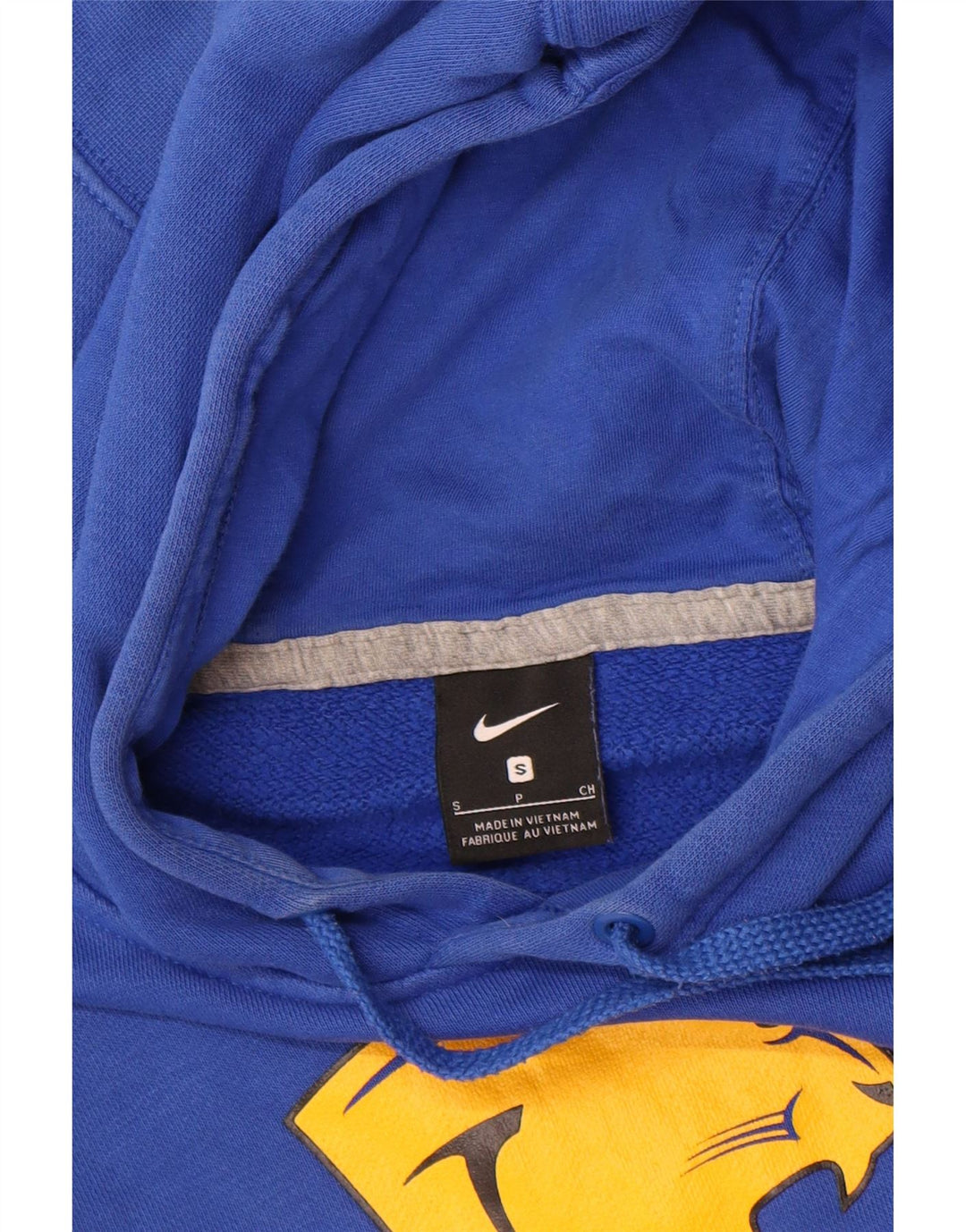 NIKE Mens Graphic Hoodie Jumper Small Blue Cotton