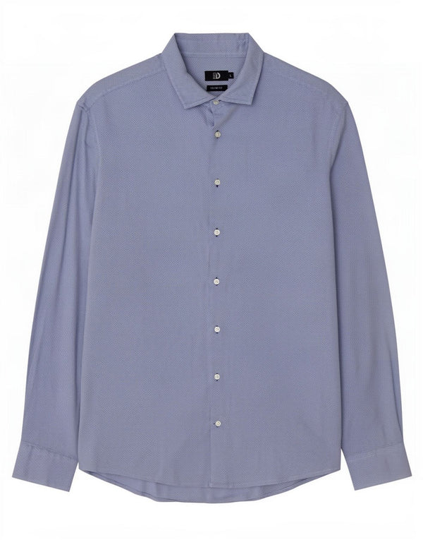 Camicia slim fit da uomo Dack's Large in cotone blu