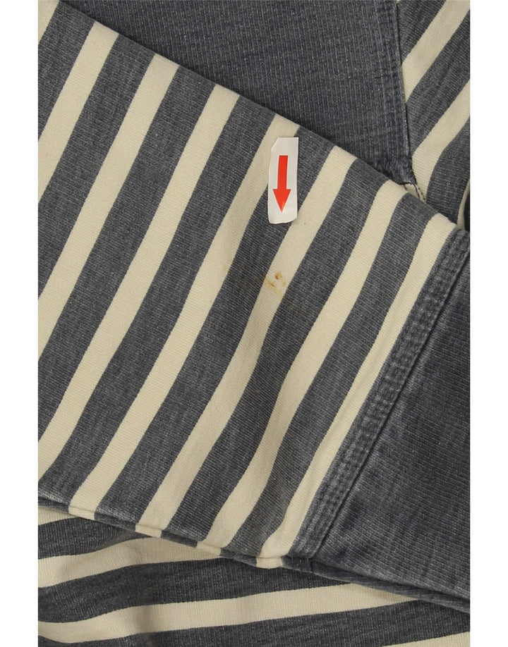 Felpa da uomo con collo alto Fat Face, maglione piccolo in cotone a righe blu