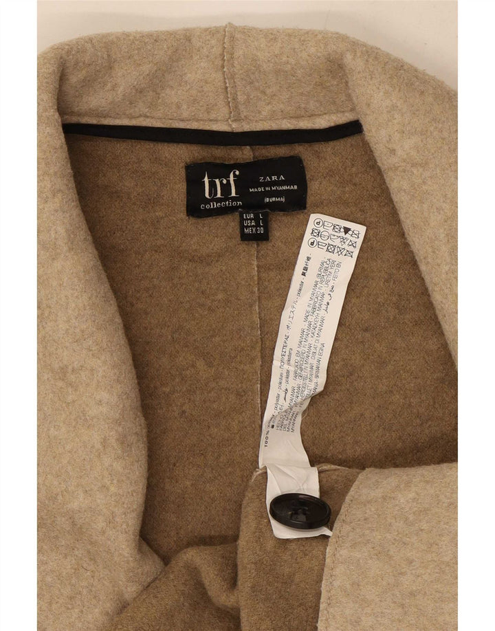 Cappotto Trafaluc da donna Zara UK 16 grande poliestere beige