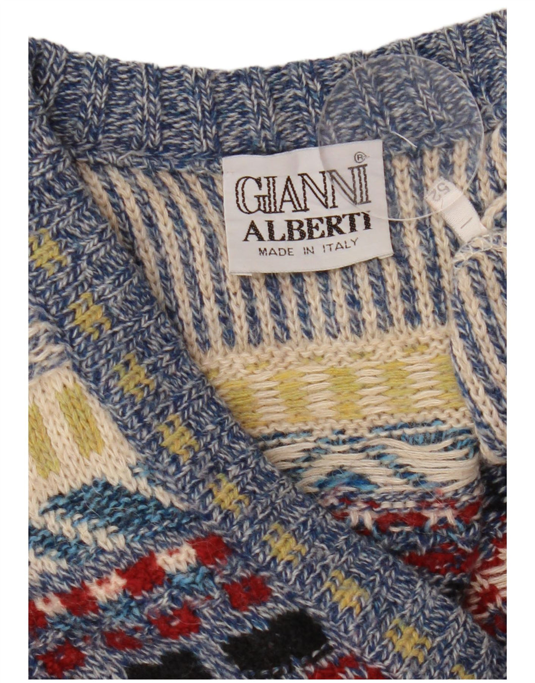 Maglione da uomo con scollo a V Gianni Alberti IT 52 grande multicolore