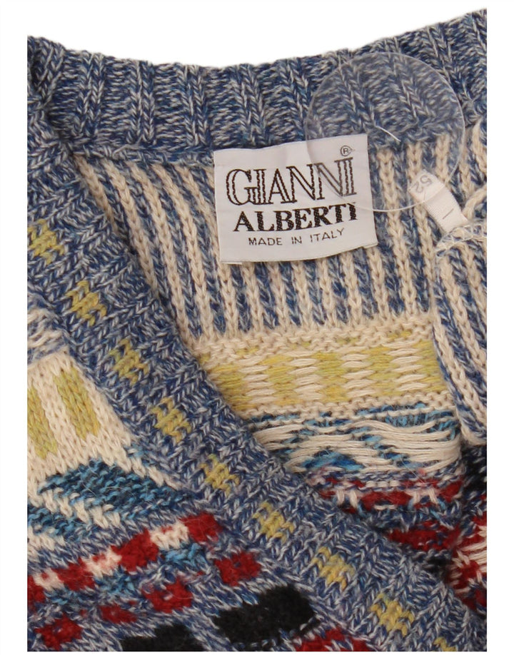 Maglione da uomo con scollo a V Gianni Alberti IT 52 grande multicolore